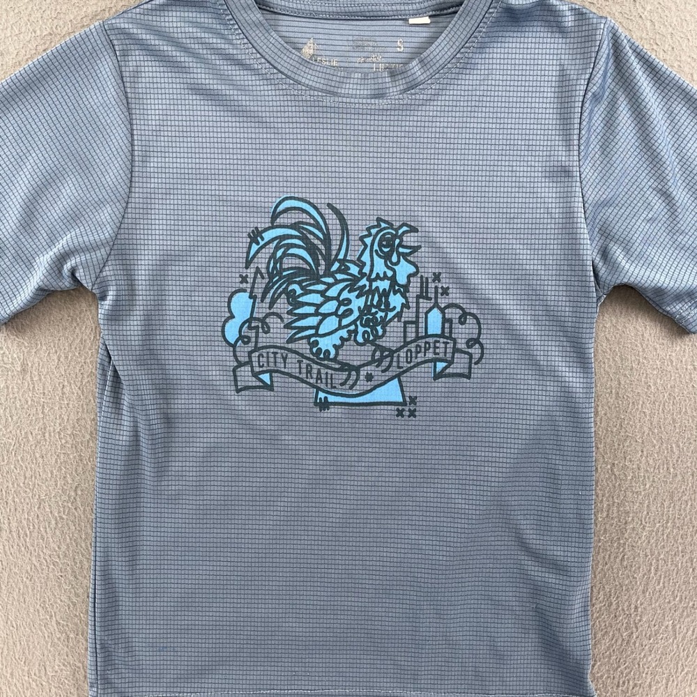 Loppet Youth Shirt Grey Polyester Mesh Size S City Trail‎ Running Athletic Tee